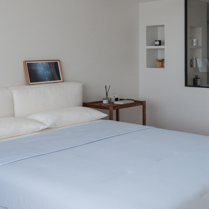 91家纺网 家纺一手货源 找家纺 芯氧 2025新款亚朵同款星球夏季凉感深睡por2.0夏被 青空灰