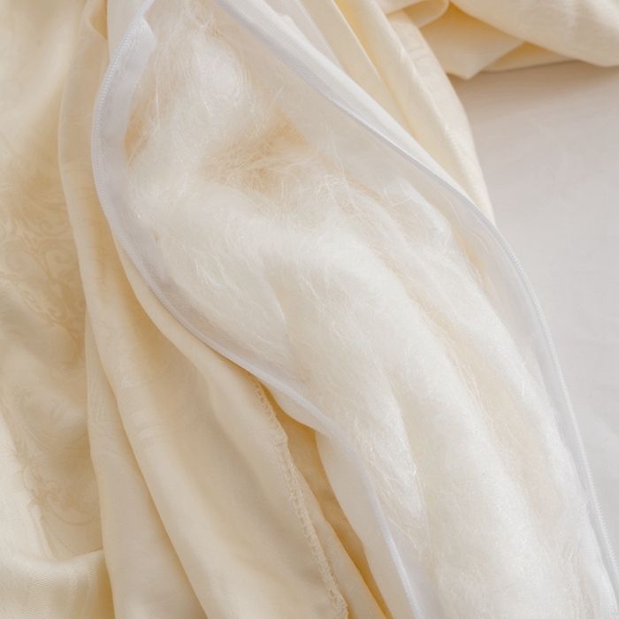 91家纺网 家纺一手货源 找家纺 2025新款SUN YOUNG系列高端蚕丝被【尚云锦纯蚕丝春秋被】 尚云锦白色
