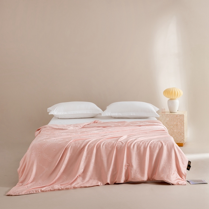 91家纺网 家纺一手货源 找家纺 2025新款SUN YOUNG系列高端蚕丝被【尚云锦纯蚕丝春秋被】 尚云锦粉色