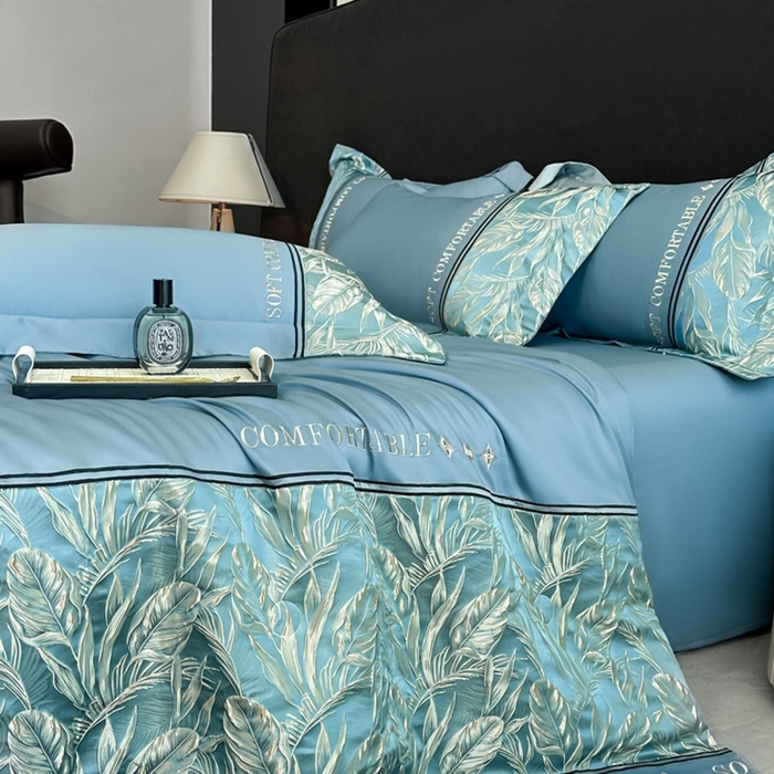 91家纺网 家纺一手货源 找家纺 （总）帝王家纺 2025新款浮雕刺绣水洗天丝真丝夏被四件套冰丝三件套单夏被夏季直播