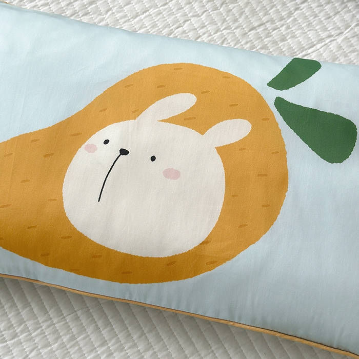 91家纺网 家纺一手货源 找家纺 荷马之梦 2025新款A类100支全棉贡缎双股加厚加柔儿童枕套-水果系列 小芒果