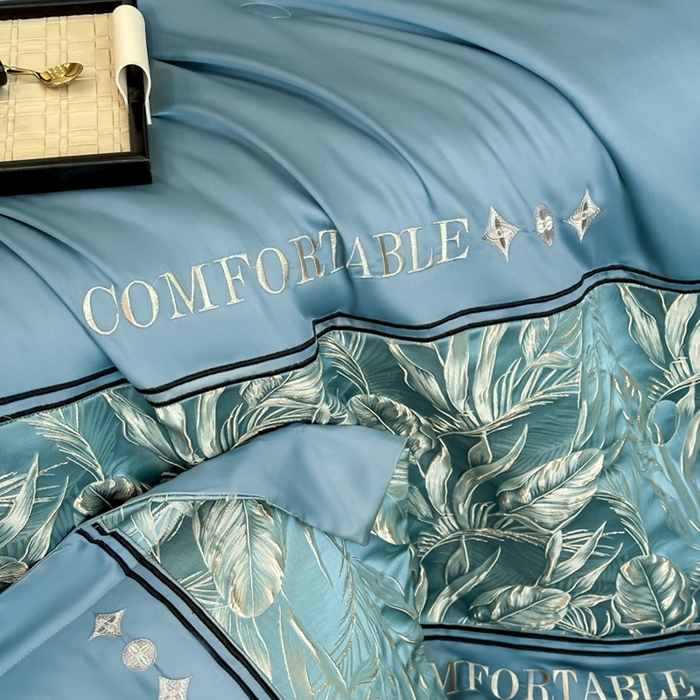 91家纺网 家纺一手货源 找家纺 （总）帝王家纺 2025新款浮雕刺绣水洗天丝真丝夏被四件套冰丝三件套单夏被夏季直播