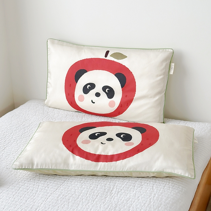 91家纺网 家纺一手货源 找家纺 荷马之梦 2025新款A类100支全棉贡缎双股加厚加柔儿童枕套-水果系列 小苹果