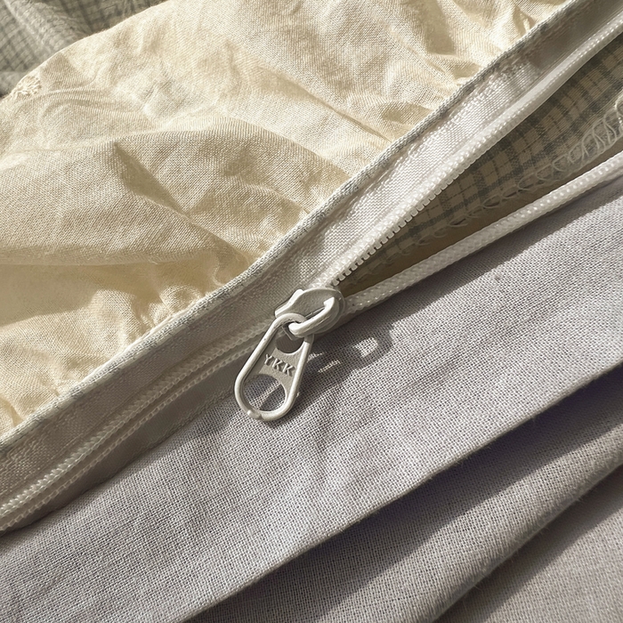 91家纺网 家纺一手货源 找家纺 六巷胡同 2025新款法式小清新全棉色织水洗棉花边款小格子四件套 花边维尔蓝格