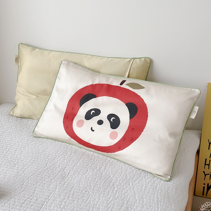 91家纺网 家纺一手货源 找家纺 荷马之梦 2025新款A类100支全棉贡缎双股加厚加柔儿童枕套-水果系列 小苹果