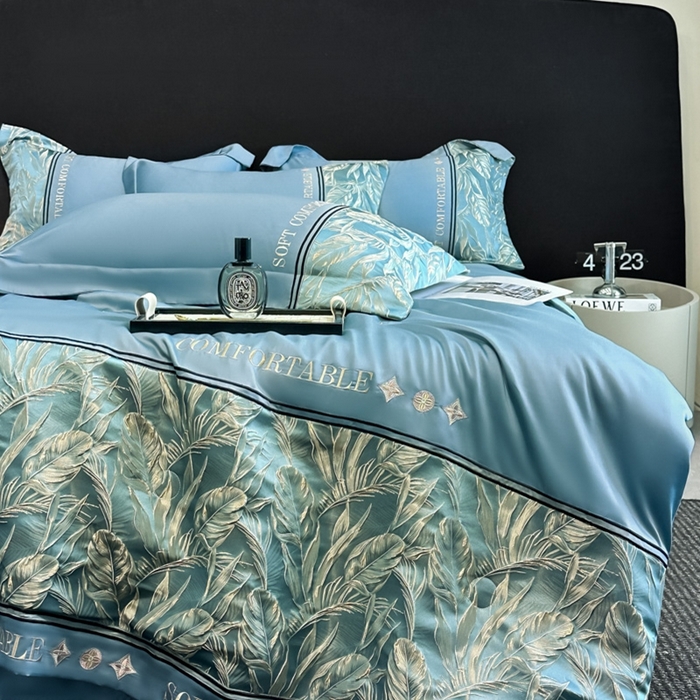 91家纺网 家纺一手货源 找家纺 （总）帝王家纺 2025新款浮雕刺绣水洗天丝真丝夏被四件套冰丝三件套单夏被夏季直播