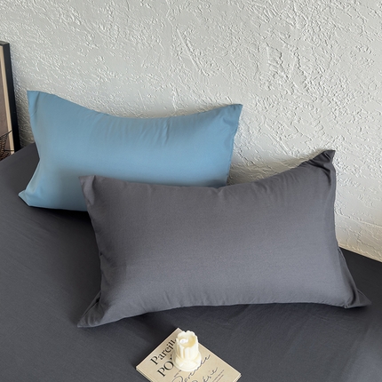 91家纺网 家纺一手货源 找家纺 （总）N先生+V 13814689556 发大图/买家秀 2025新款ins博主风纯色混搭水洗棉枕套(支持跨境电商定制尺寸)