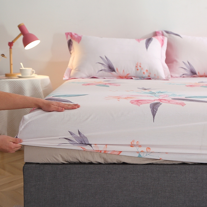 91家纺网 家纺一手货源 找家纺 贝兰仙奴 2025春夏新款全棉纯棉12868印花单床笠 床笠单件 红唇