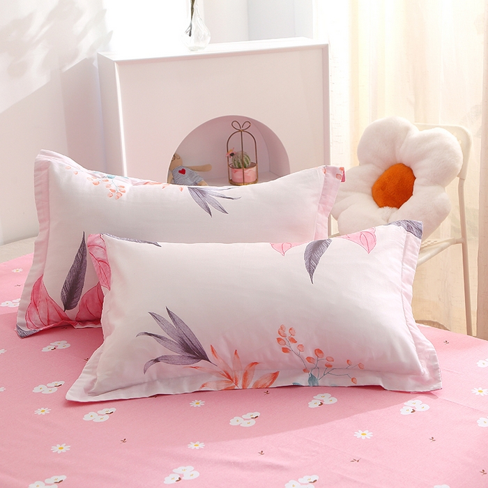 91家纺网 家纺一手货源 找家纺 （总）贝兰仙奴 2025春夏新款全棉纯棉12868印花单枕套 枕套单件