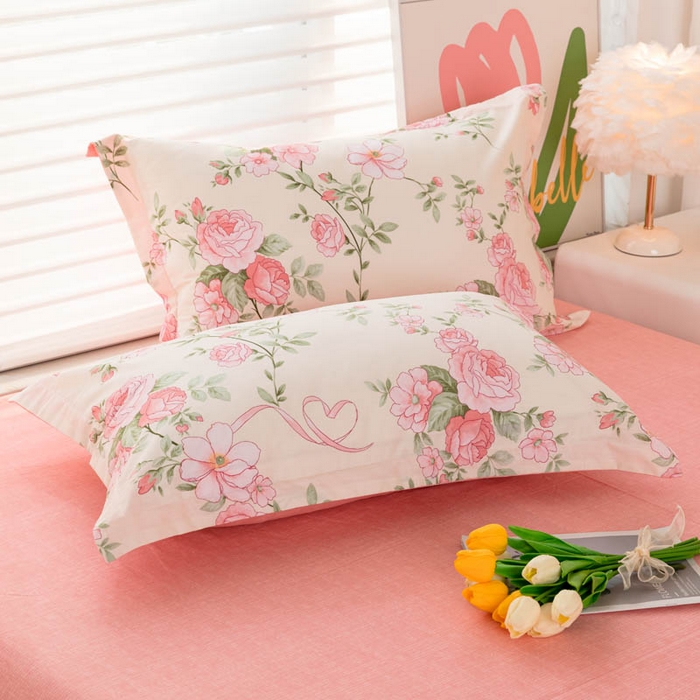 91家纺网 家纺一手货源 找家纺 （总）贝兰仙奴 2025春夏新款全棉纯棉12868印花单枕套 枕套单件