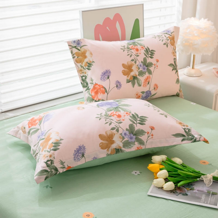 91家纺网 家纺一手货源 找家纺 （总）贝兰仙奴 2025春夏新款全棉纯棉12868印花单枕套 枕套单件