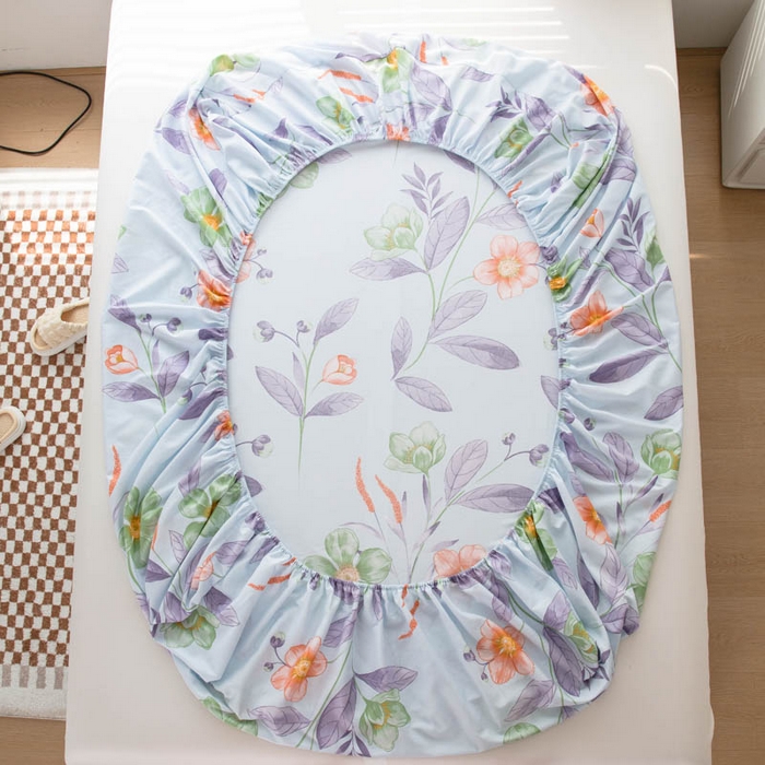 91家纺网 家纺一手货源 找家纺 贝兰仙奴 2025春夏新款全棉纯棉12868印花单床笠 床笠单件 花房迷香兰