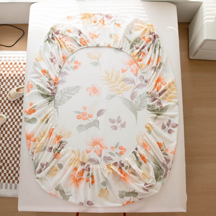 91家纺网 家纺一手货源 找家纺 贝兰仙奴 2025春夏新款全棉纯棉12868印花单床笠 床笠单件 清颜绿