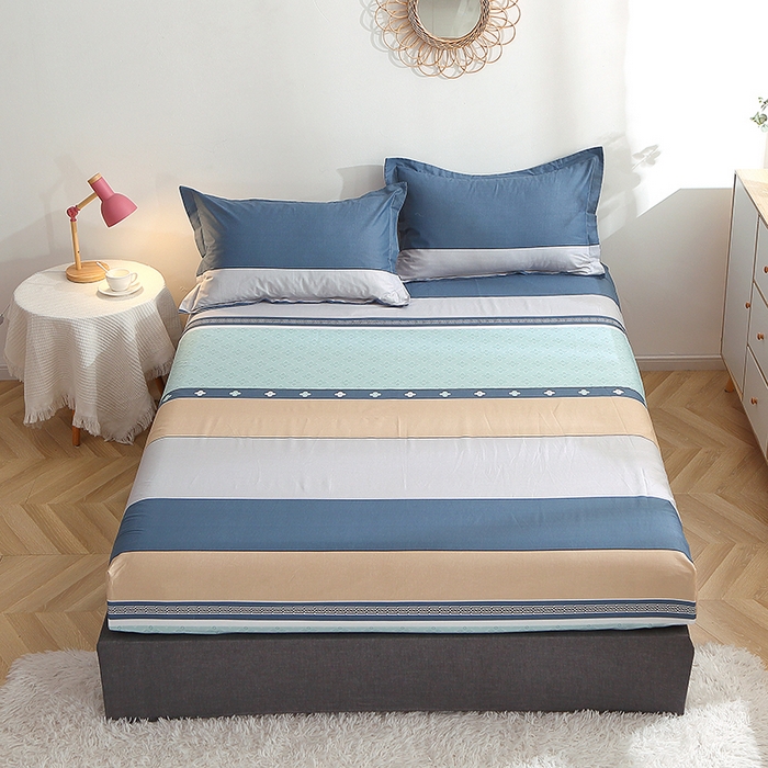 贝兰仙奴 2025春夏新款全棉纯棉12868印花单床笠 床笠单件 绅度湖绿