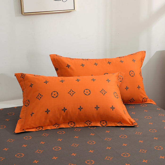 贝兰仙奴 2025春夏新款全棉纯棉12868印花单枕套 枕套单件 潮流桔