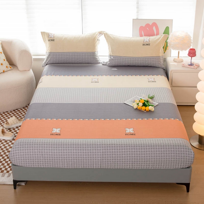 贝兰仙奴 2025春夏新款全棉纯棉12868印花单床笠 床笠单件 斯柏丽咖