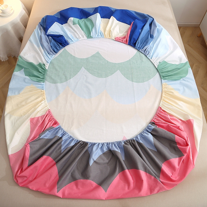 91家纺网 家纺一手货源 找家纺 贝兰仙奴 2025春夏新款全棉纯棉12868印花单床笠 床笠单件 天空之境