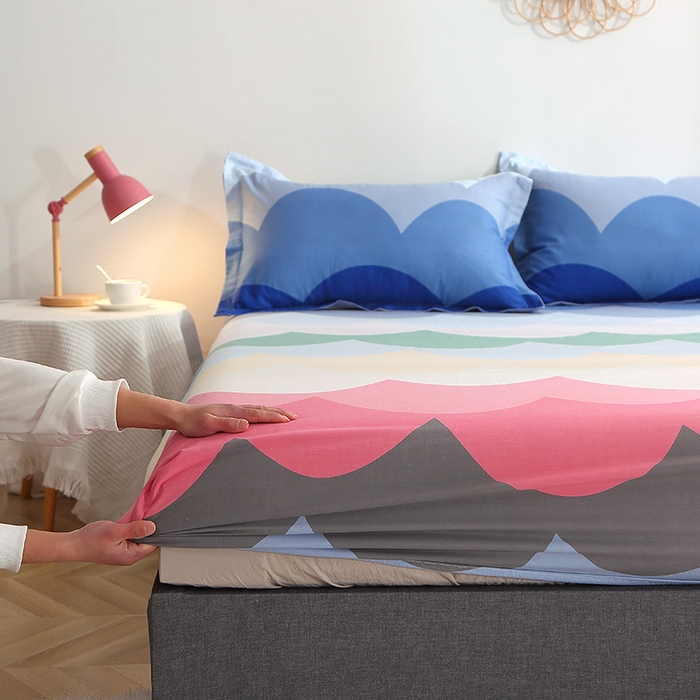 91家纺网 家纺一手货源 找家纺 贝兰仙奴 2025春夏新款全棉纯棉12868印花单床笠 床笠单件 天空之境