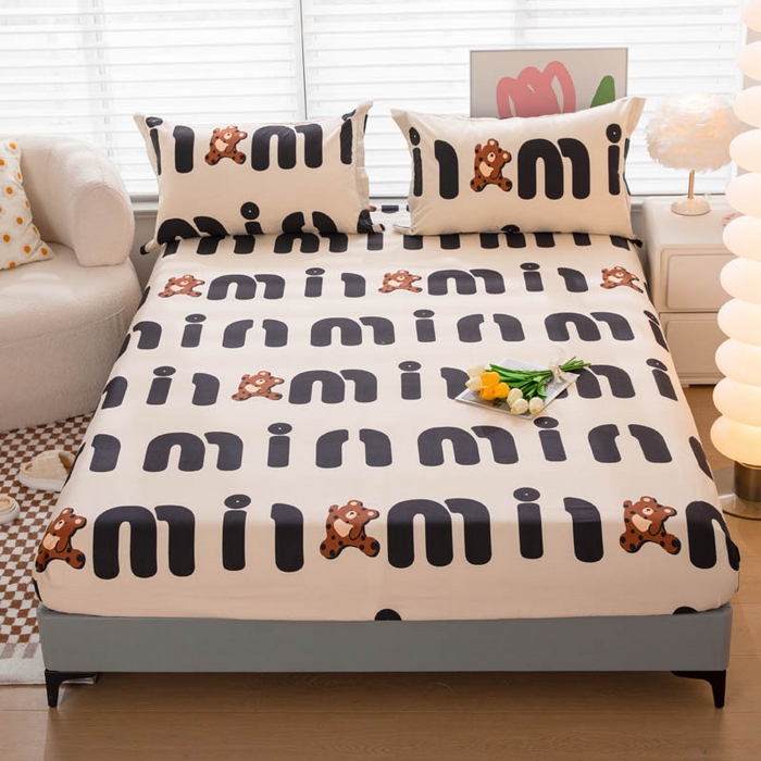 贝兰仙奴 2025春夏新款全棉纯棉12868印花单床笠 床笠单件 熊仔贝贝