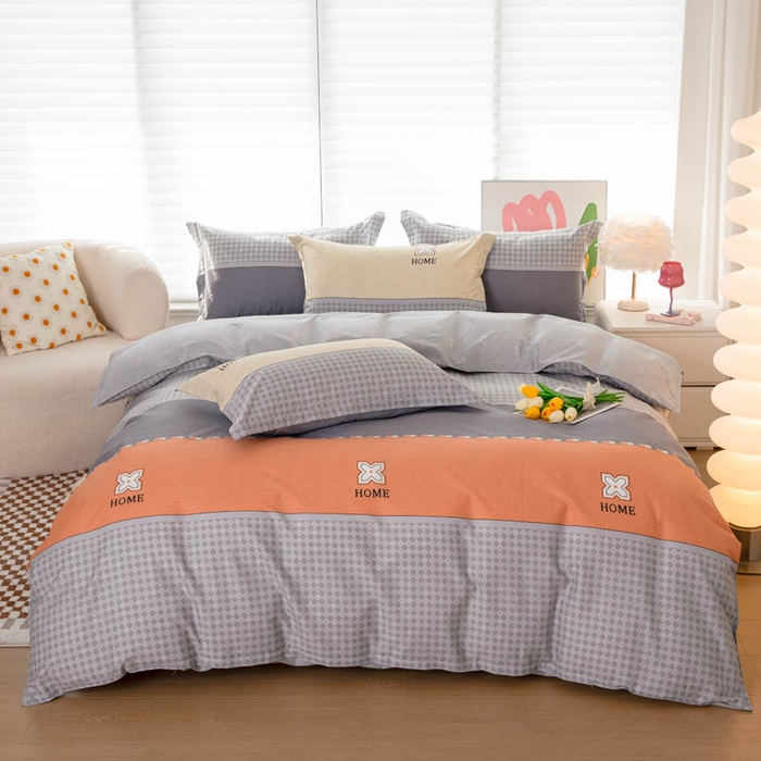 91家纺网 家纺一手货源 找家纺 贝兰仙奴 2025春夏新款全棉纯棉12868印花四件套 斯柏丽咖