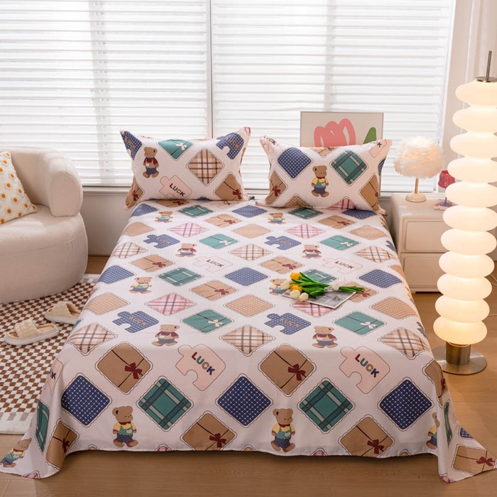 91家纺网 家纺一手货源 找家纺 （总）贝兰仙奴 2025春夏新款全棉纯棉12868印花单床单 床单单件