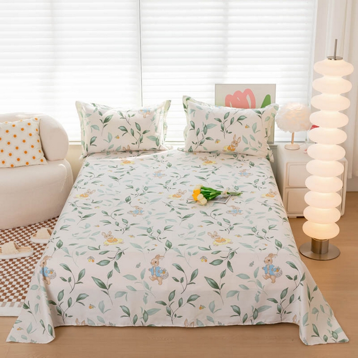 91家纺网 家纺一手货源 找家纺 （总）贝兰仙奴 2025春夏新款全棉纯棉12868印花单床单 床单单件