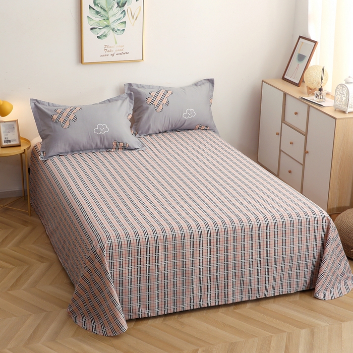 91家纺网 家纺一手货源 找家纺 贝兰仙奴 2025春夏新款全棉纯棉12868印花单床单 床单单件 小熊宝莉灰