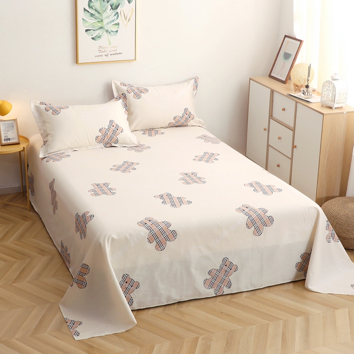 91家纺网 家纺一手货源 找家纺 贝兰仙奴 2025春夏新款全棉纯棉12868印花单床单 床单单件 小熊宝莉米