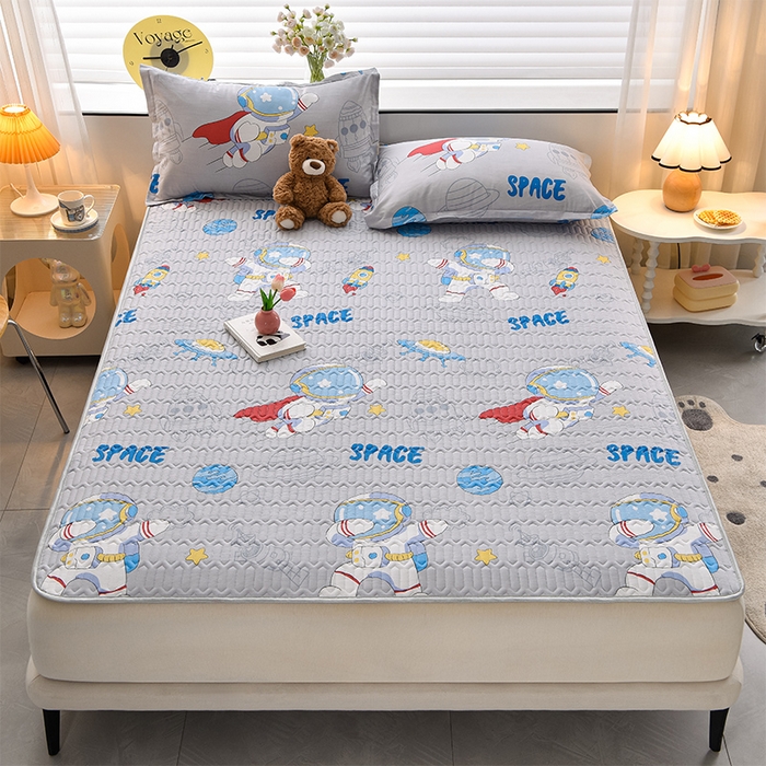 91家纺网 家纺一手货源 找家纺 床笠人家 2025新款全棉夹棉防水床垫 遨游太空