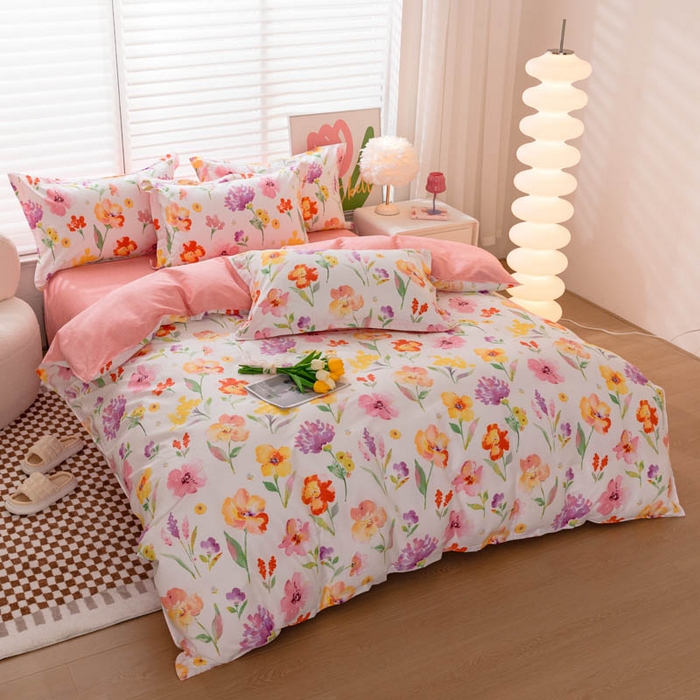 91家纺网 家纺一手货源 找家纺 贝兰仙奴 2025春夏新款全棉纯棉12868印花四件套 茗香