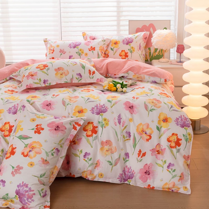 91家纺网 家纺一手货源 找家纺 贝兰仙奴 2025春夏新款全棉纯棉12868印花四件套 茗香