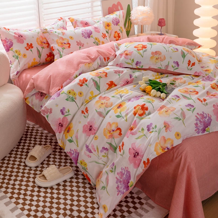 91家纺网 家纺一手货源 找家纺 贝兰仙奴 2025春夏新款全棉纯棉12868印花四件套 茗香