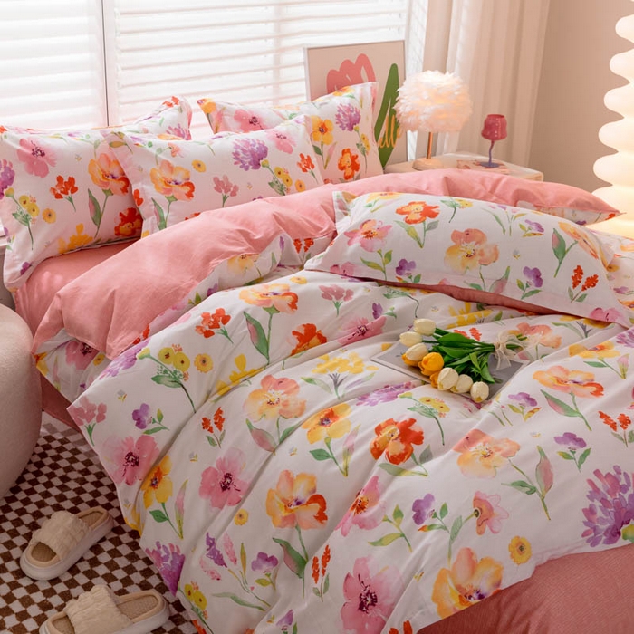 91家纺网 家纺一手货源 找家纺 贝兰仙奴 2025春夏新款全棉纯棉12868印花四件套 茗香