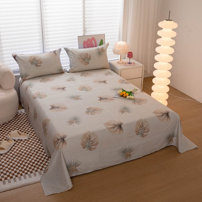 91家纺网 家纺一手货源 找家纺 贝兰仙奴 2025春夏新款全棉纯棉12868印花单床单 床单单件 清风沐歌米