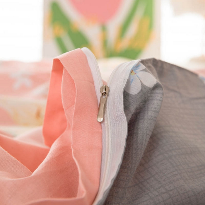 91家纺网 家纺一手货源 找家纺 贝兰仙奴 2025春夏新款全棉纯棉12868印花四件套 圣洁粉