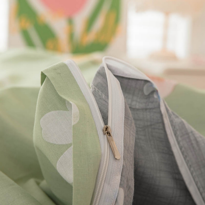 91家纺网 家纺一手货源 找家纺 贝兰仙奴 2025春夏新款全棉纯棉12868印花四件套 圣洁绿