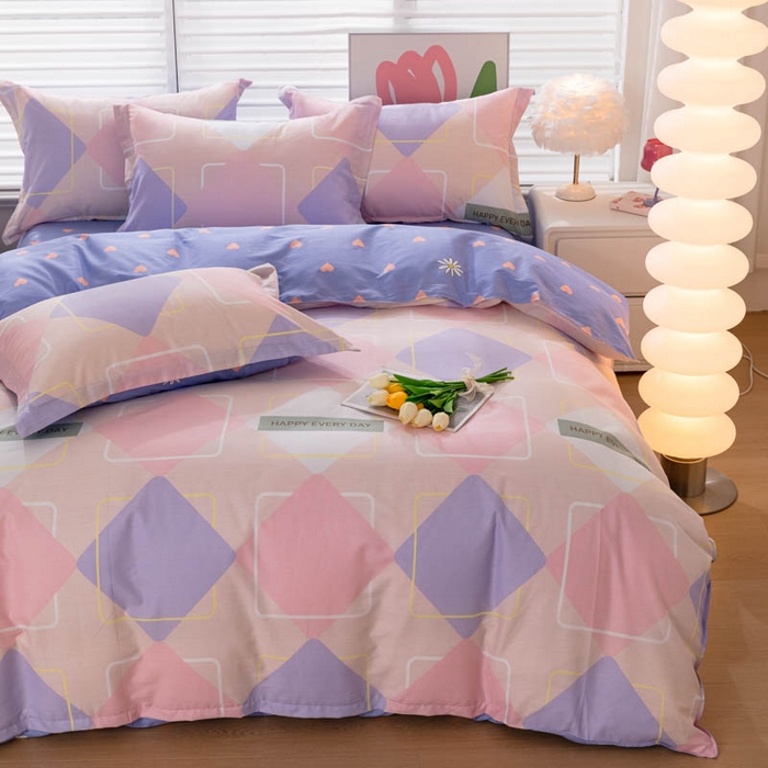 91家纺网 家纺一手货源 找家纺 贝兰仙奴 2025春夏新款全棉纯棉12868印花四件套 时光漫旅