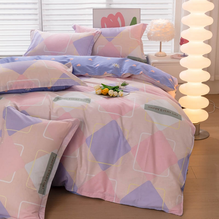 91家纺网 家纺一手货源 找家纺 贝兰仙奴 2025春夏新款全棉纯棉12868印花四件套 时光漫旅