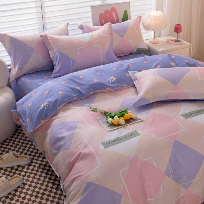 91家纺网 家纺一手货源 找家纺 贝兰仙奴 2025春夏新款全棉纯棉12868印花四件套 时光漫旅