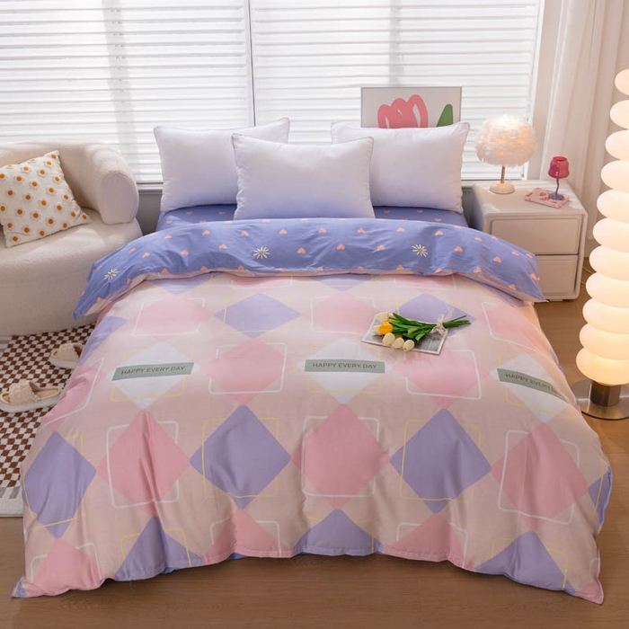 91家纺网 家纺一手货源 找家纺 贝兰仙奴 2025春夏新款全棉纯棉12868印花四件套 时光漫旅