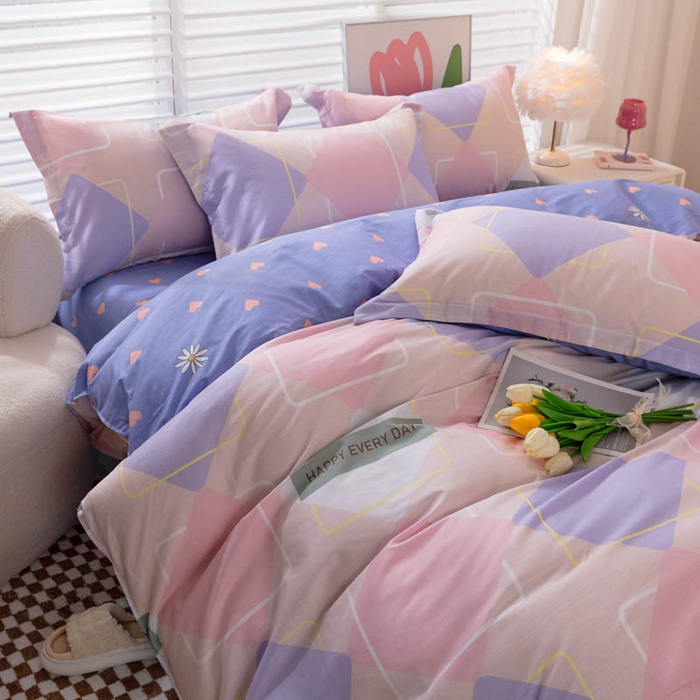 91家纺网 家纺一手货源 找家纺 贝兰仙奴 2025春夏新款全棉纯棉12868印花四件套 时光漫旅