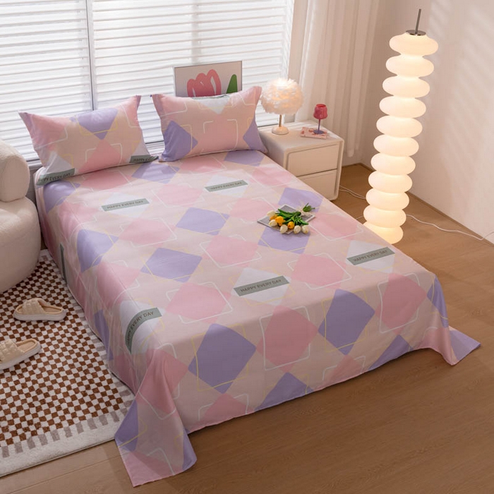 91家纺网 家纺一手货源 找家纺 贝兰仙奴 2025春夏新款全棉纯棉12868印花四件套 时光漫旅