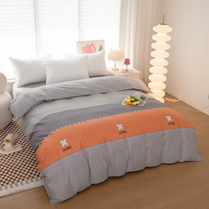 91家纺网 家纺一手货源 找家纺 贝兰仙奴 2025春夏新款全棉纯棉12868印花四件套 斯柏丽咖