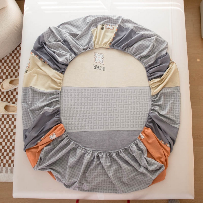 91家纺网 家纺一手货源 找家纺 贝兰仙奴 2025春夏新款全棉纯棉12868印花四件套 斯柏丽咖