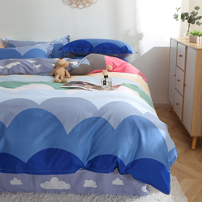 91家纺网 家纺一手货源 找家纺 贝兰仙奴 2025春夏新款全棉纯棉12868印花四件套 天空之境