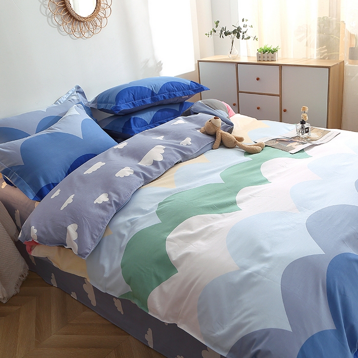 91家纺网 家纺一手货源 找家纺 贝兰仙奴 2025春夏新款全棉纯棉12868印花四件套 天空之境