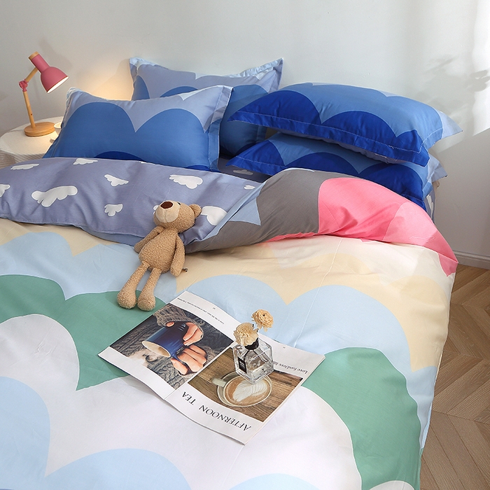 91家纺网 家纺一手货源 找家纺 贝兰仙奴 2025春夏新款全棉纯棉12868印花四件套 天空之境