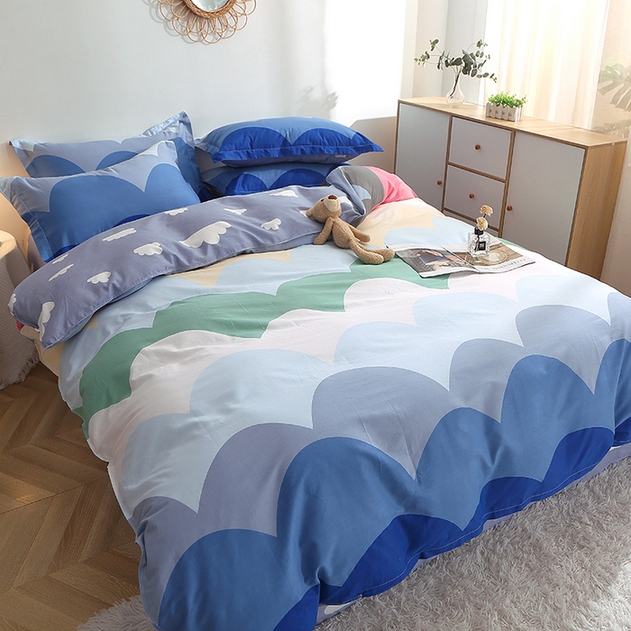 91家纺网 家纺一手货源 找家纺 贝兰仙奴 2025春夏新款全棉纯棉12868印花四件套 天空之境