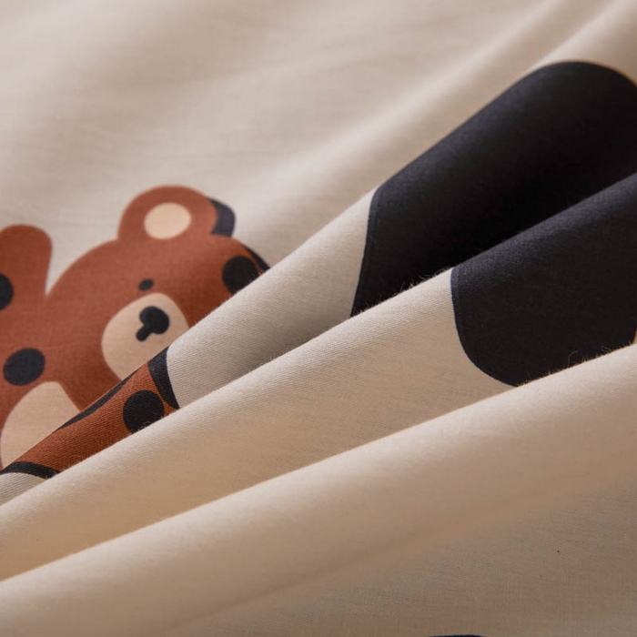 91家纺网 家纺一手货源 找家纺 贝兰仙奴 2025春夏新款全棉纯棉12868印花四件套 熊仔贝贝