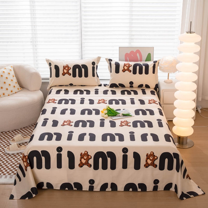 91家纺网 家纺一手货源 找家纺 贝兰仙奴 2025春夏新款全棉纯棉12868印花四件套 熊仔贝贝